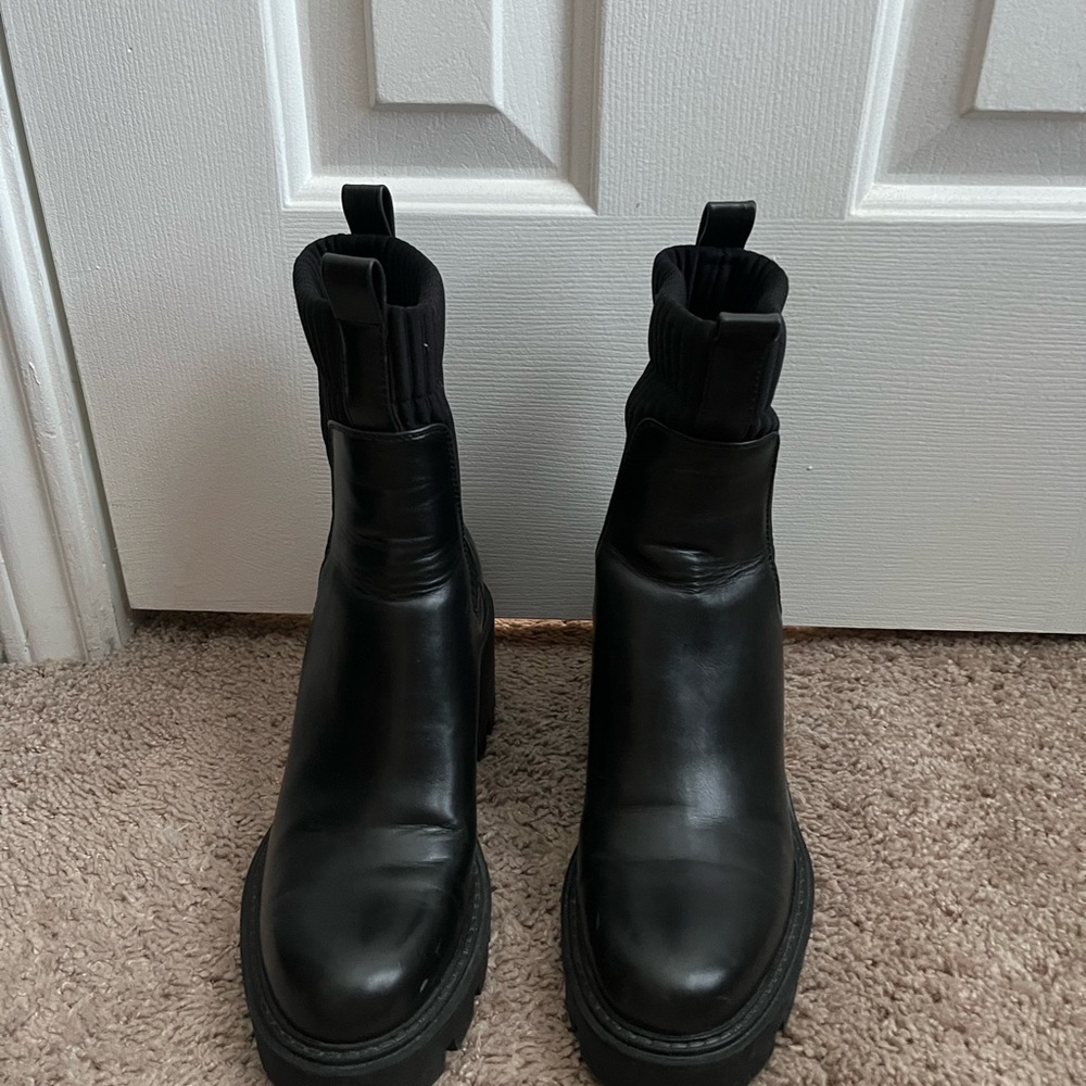 Zara - Black Chunky Platform Boots